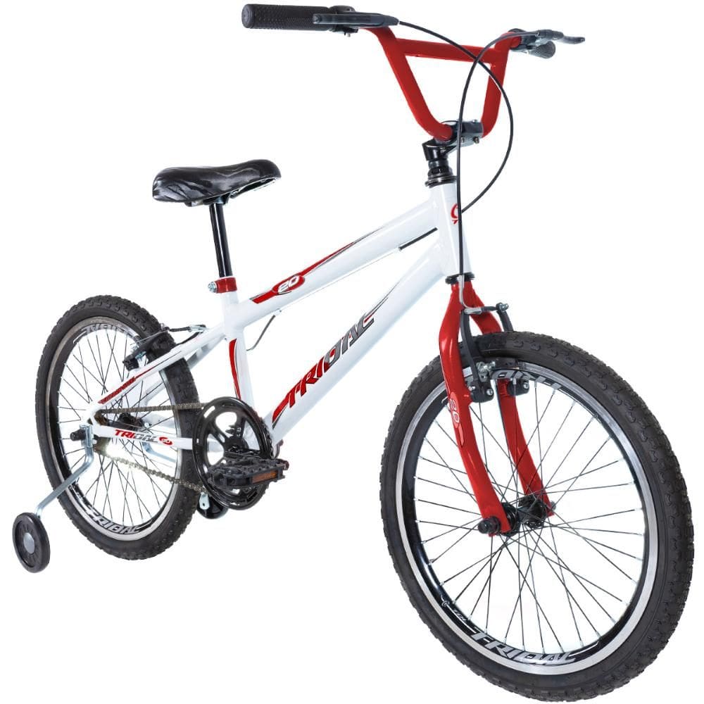 Bicicleta Infantil Aro 20 BMX com Roda Lateral Tridal Bike Quadro Aço Carbono e Freio V-Brake