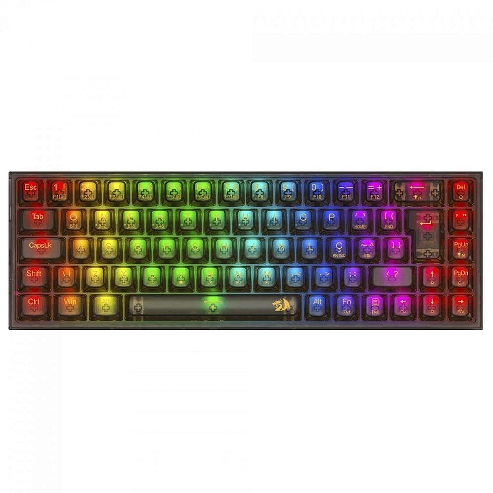 Teclado Mecânico Redragon Castor Pro, RGB, Switch Crystal, Wireless, Preto