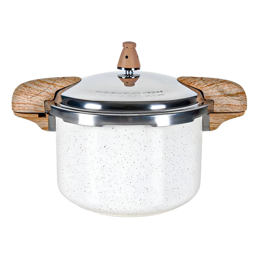 Panela De Pressão Brinox Vanilla 5,4l Indução Ceramic Life Creme