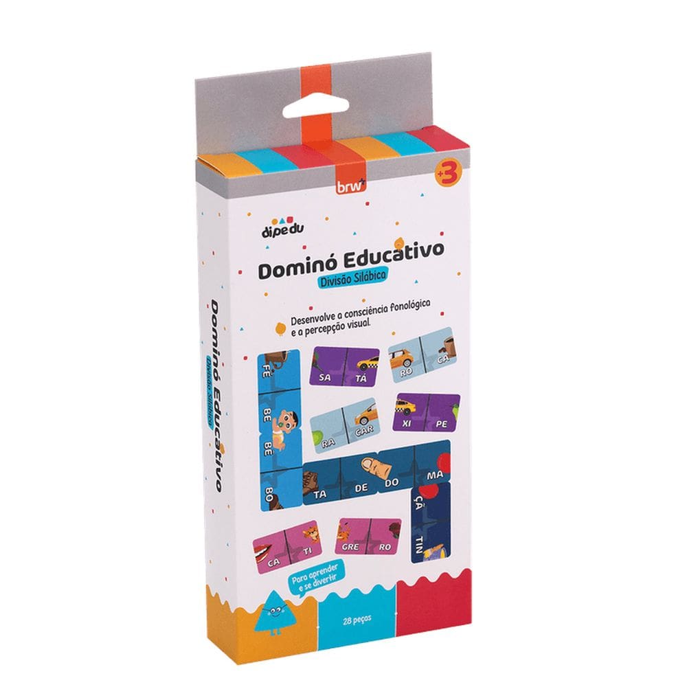 Jogo Dominó Educativo Divisão Silábica Com 28 Peças Dipedu - Brw 3090