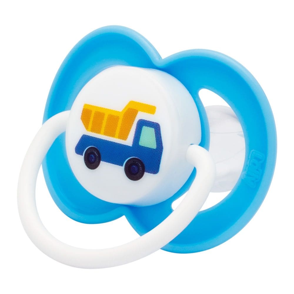 Chupeta Lolly Joy Silicone Tamanho 2 +6 Meses Azul Desenhos com 1 Unidade