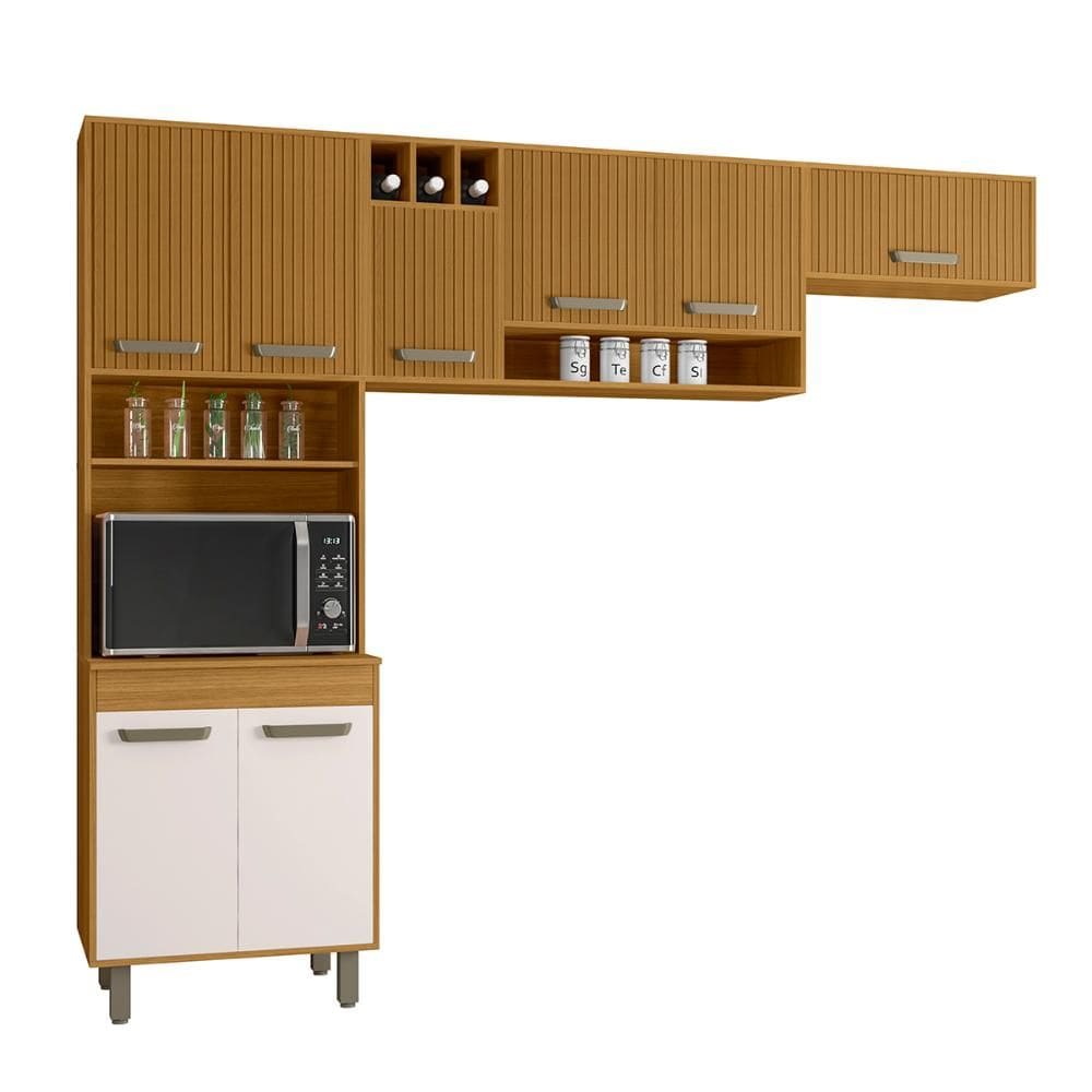 Armario de Cozinha Malta Com 8 Portas e Pés Reguláveis