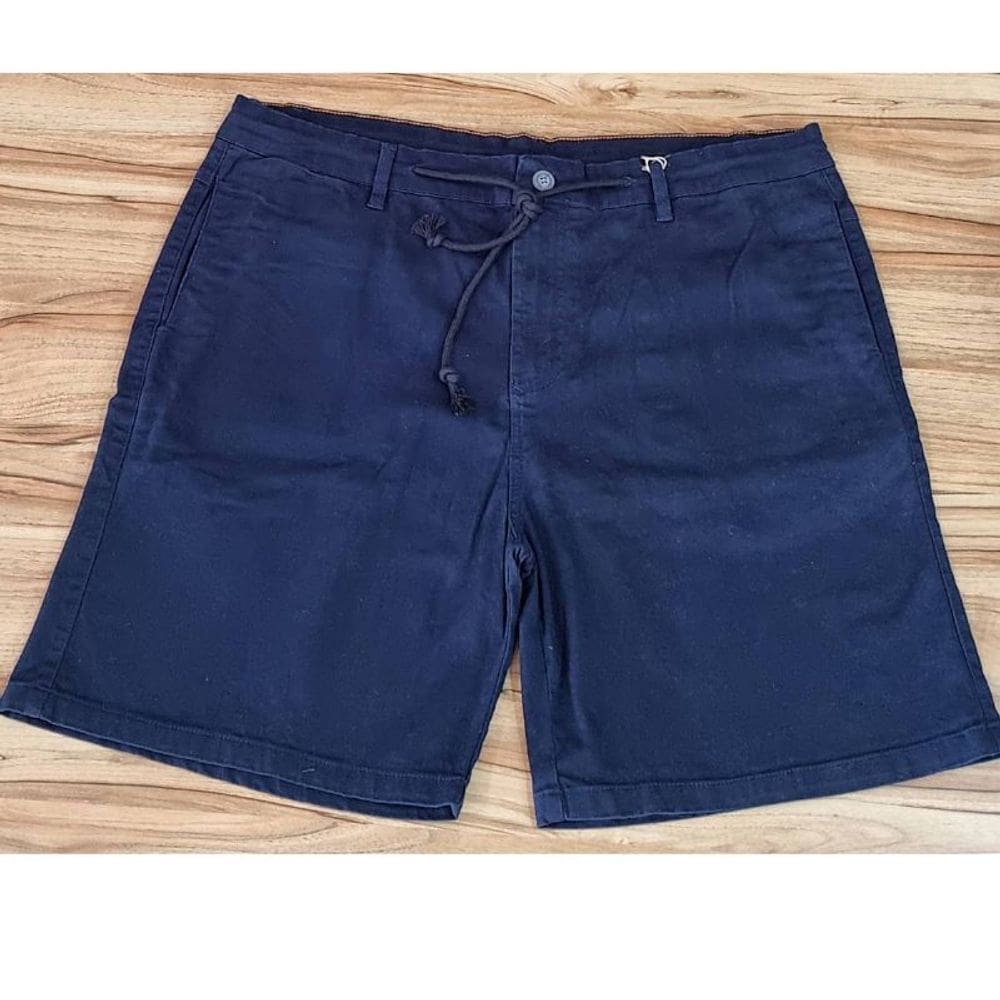 Bermuda Mascuina Sarja Azul Marinho Plus Size Wolfgan