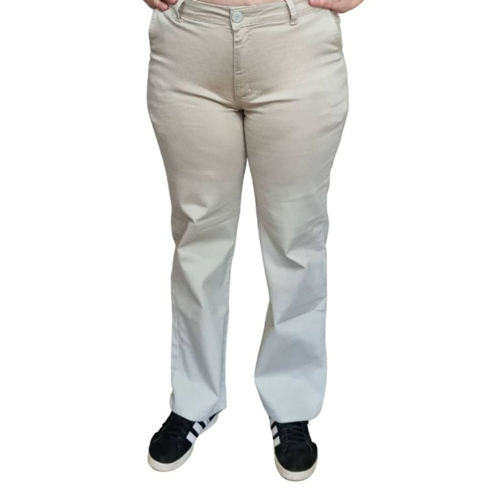 Calça Feminina Sarja Semi Social Reta Shyros Bege