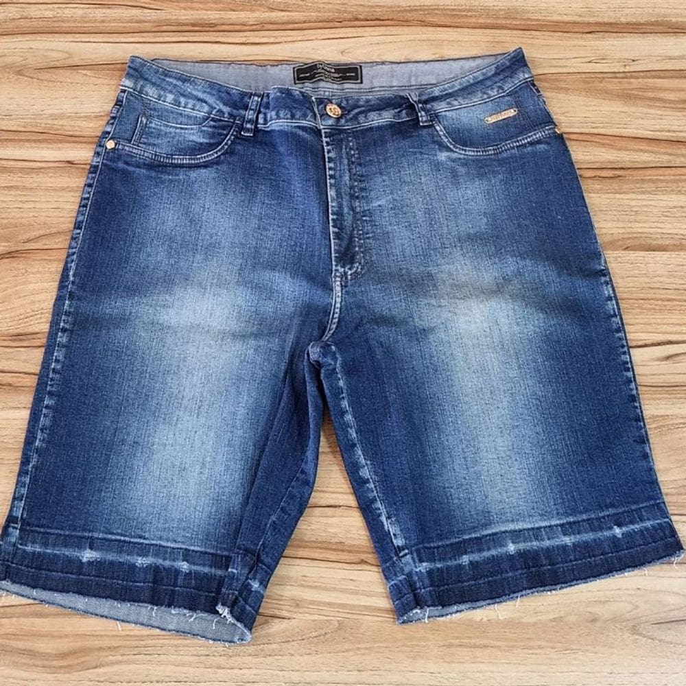 Bermuda Feminina Jeans Longa Premium Plus Size
