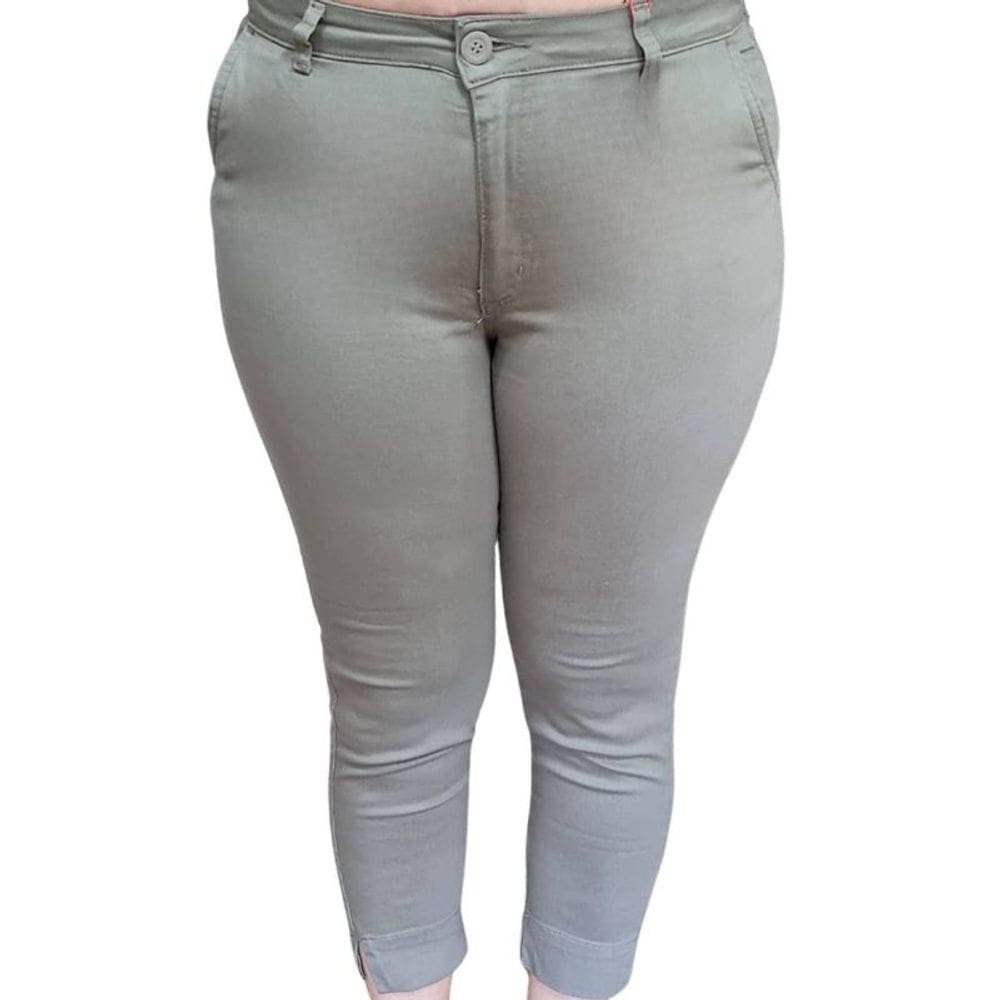Calça Feminina Cigarrete Semi Social Caqui Premium