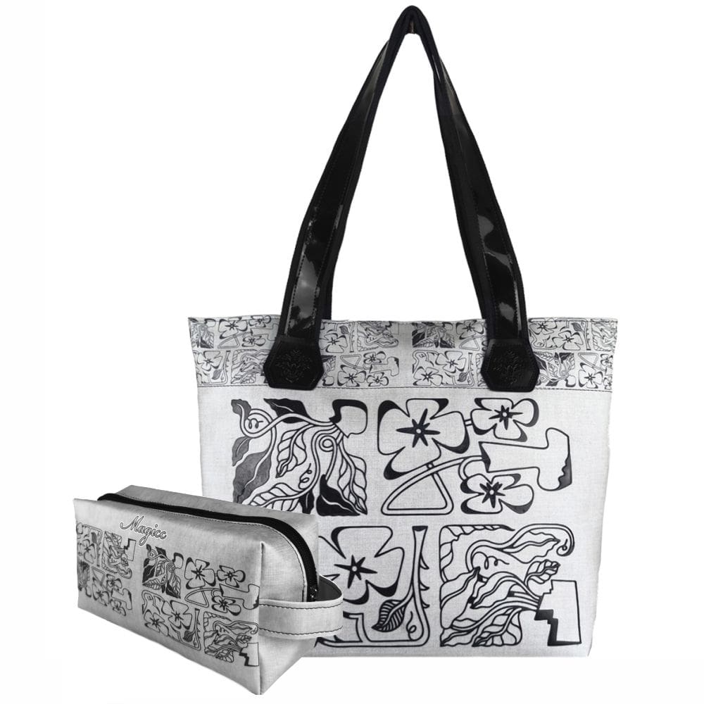 Bolsa Feminina Casual Com Relevo 3D Necessaire Cinza Magicc BN-238