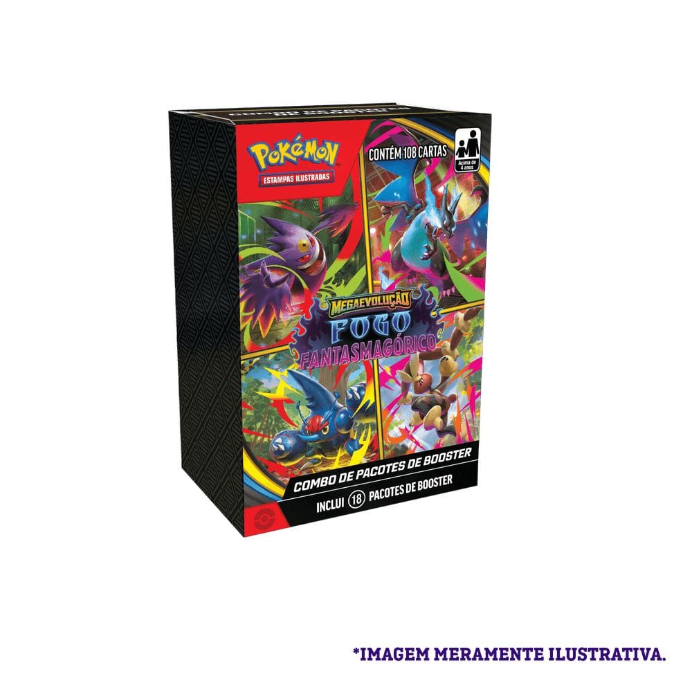 Combo de Booster Pokémon ME02 Fogo Fantasmagórico - Copag