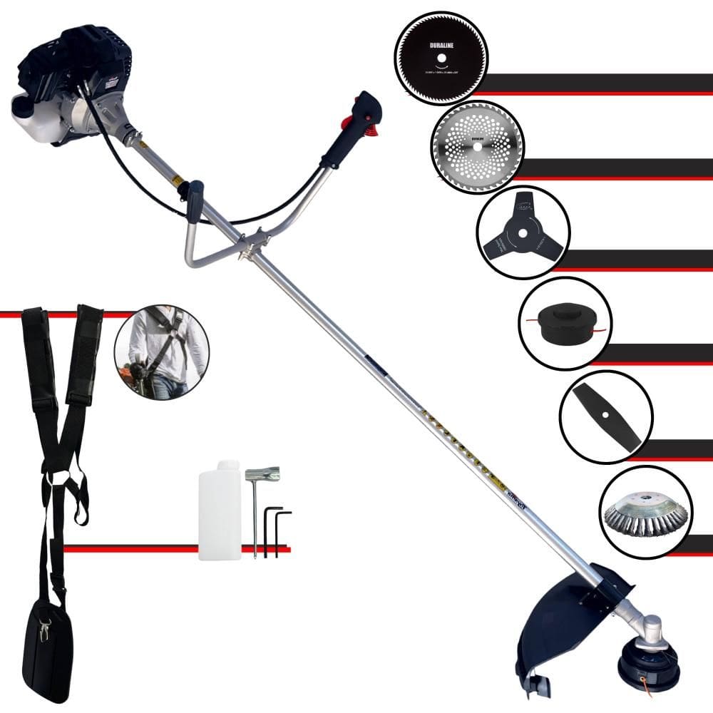 Máquina de Cortar Grama Lateral À Gasolina Toyama RT43LB25A 43cc 1,7HP de Potência 10.000rpm Roçadeira Multifuncional Completa Com 6 Opções de Cortes