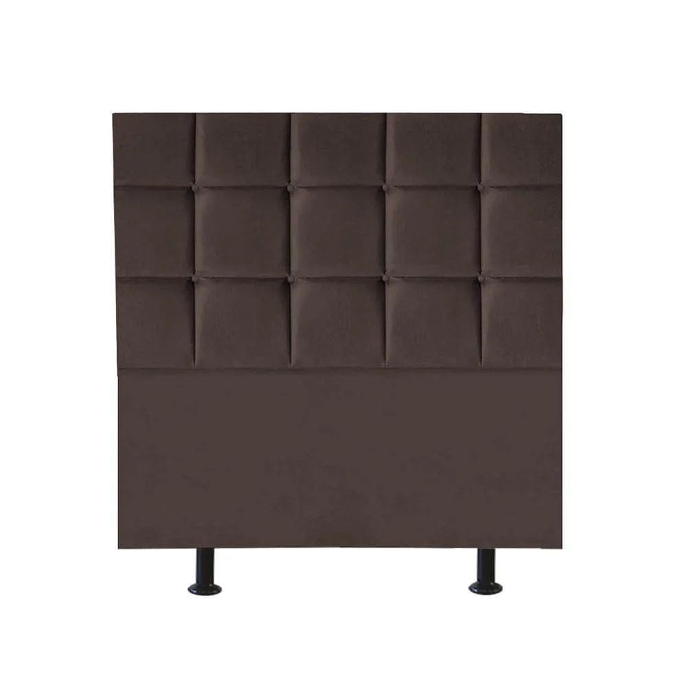 Cabeceira Estofada Cama Box Solteiro 90cm Espanha Suede Marrom- Mabe Magazine