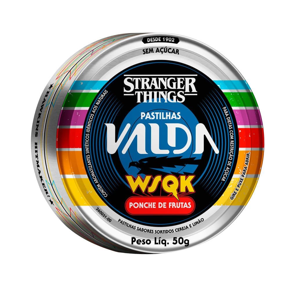 Pastilhas Valda Stranger Things WSQK Ponche de Frutas Sem Açúcar 50g