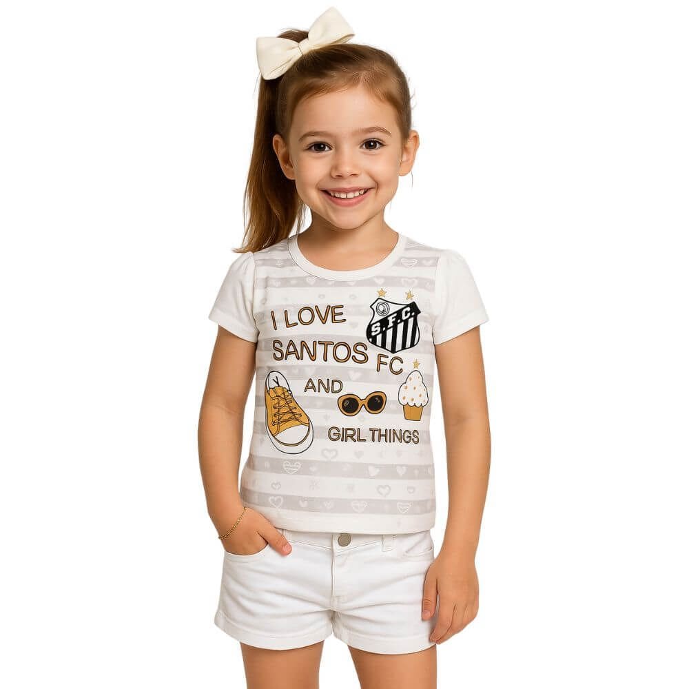 Camisa Infantil Santos Futebol Clube Braziline Torcida Baby 8000986