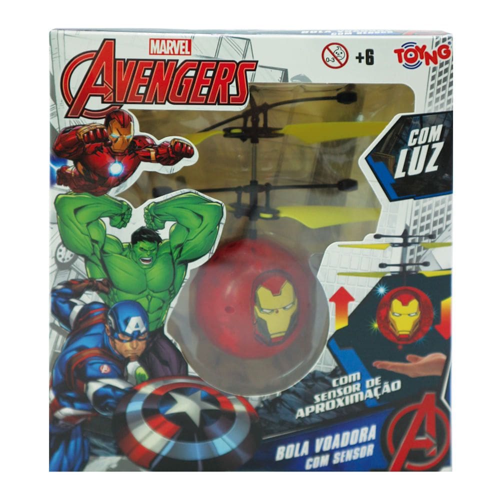 Bola Voadora com Sensor Marvel Avengers Toyng 6+ Anos Personagens 1 Unidade