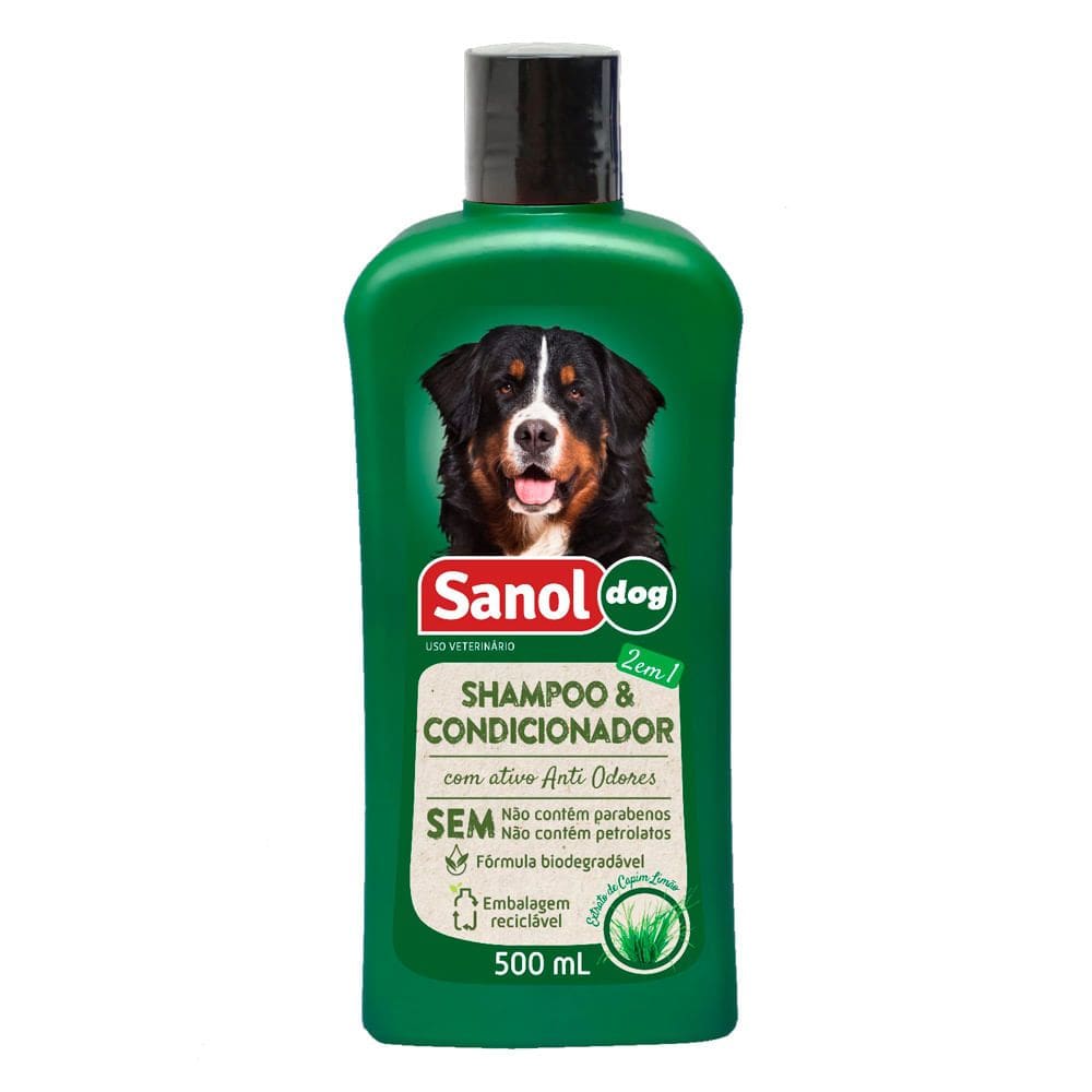 Shampoo e Condicionador Veterinário Sanol Dog Extrato de Capim Limão 500ml