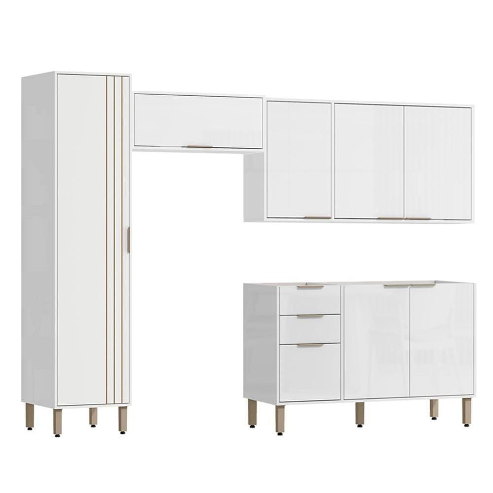 Armarios Lavanderia 4 Modulos 249 Cm Glor Branco Neve Mxm