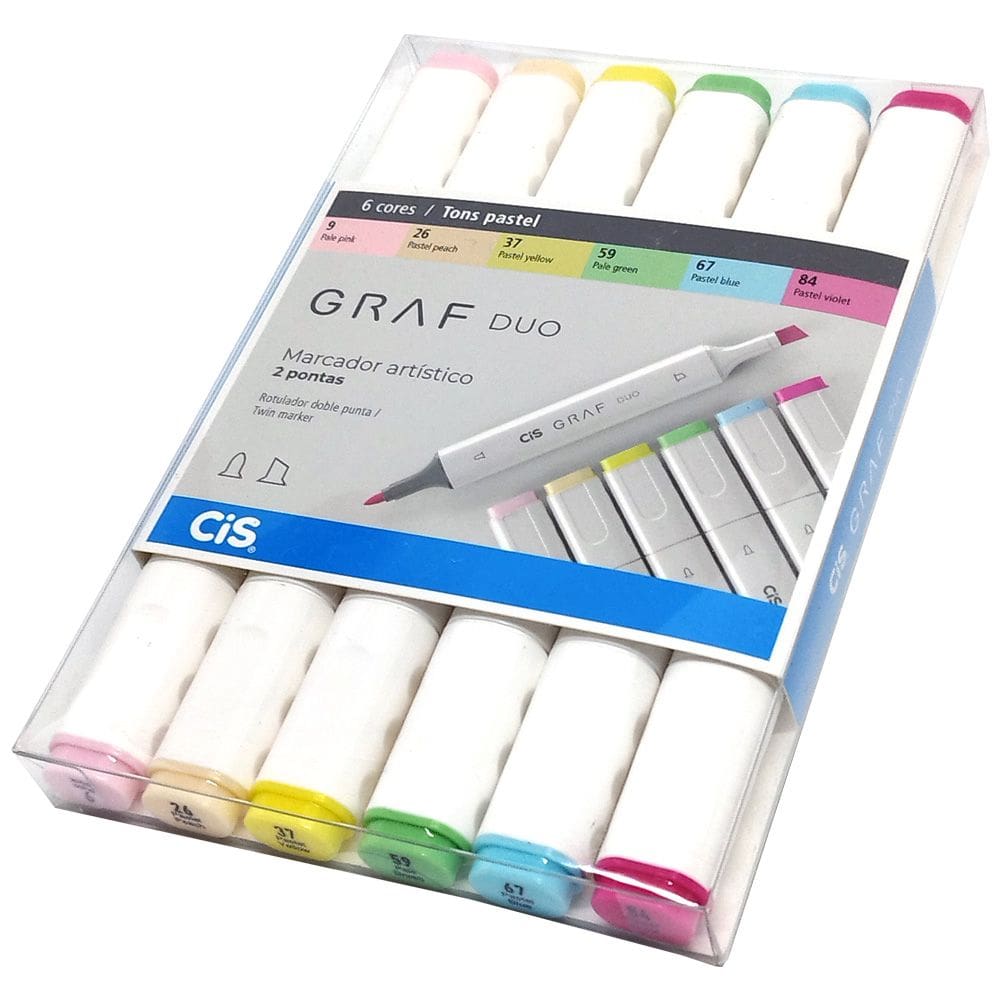 Marcador Artístico Graf Duo Duas Pontas CiS 6 Tons Pastel