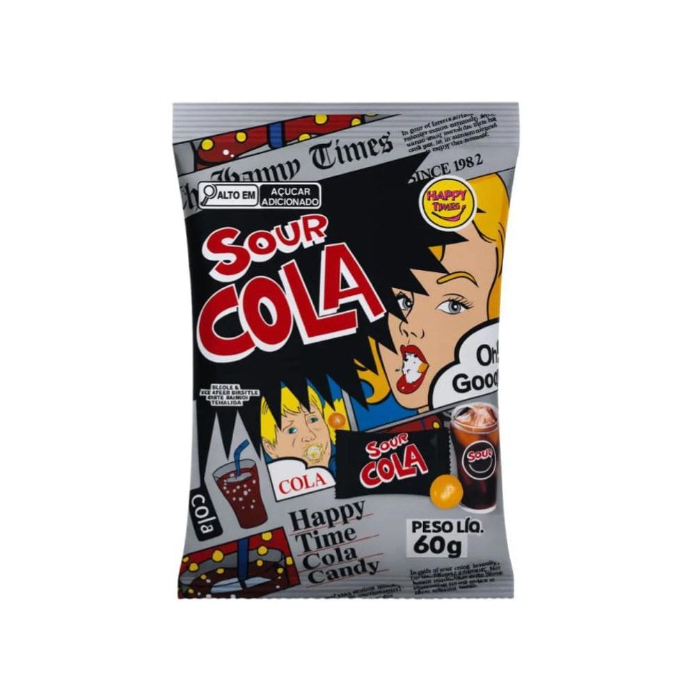 Bala Super Azeda Sour Cola Happy Time 60g - Importada