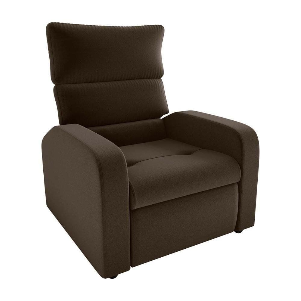 Poltrona Do Papai Reclinável Kwid Veludo Marrom Matrix Veludo Marrom