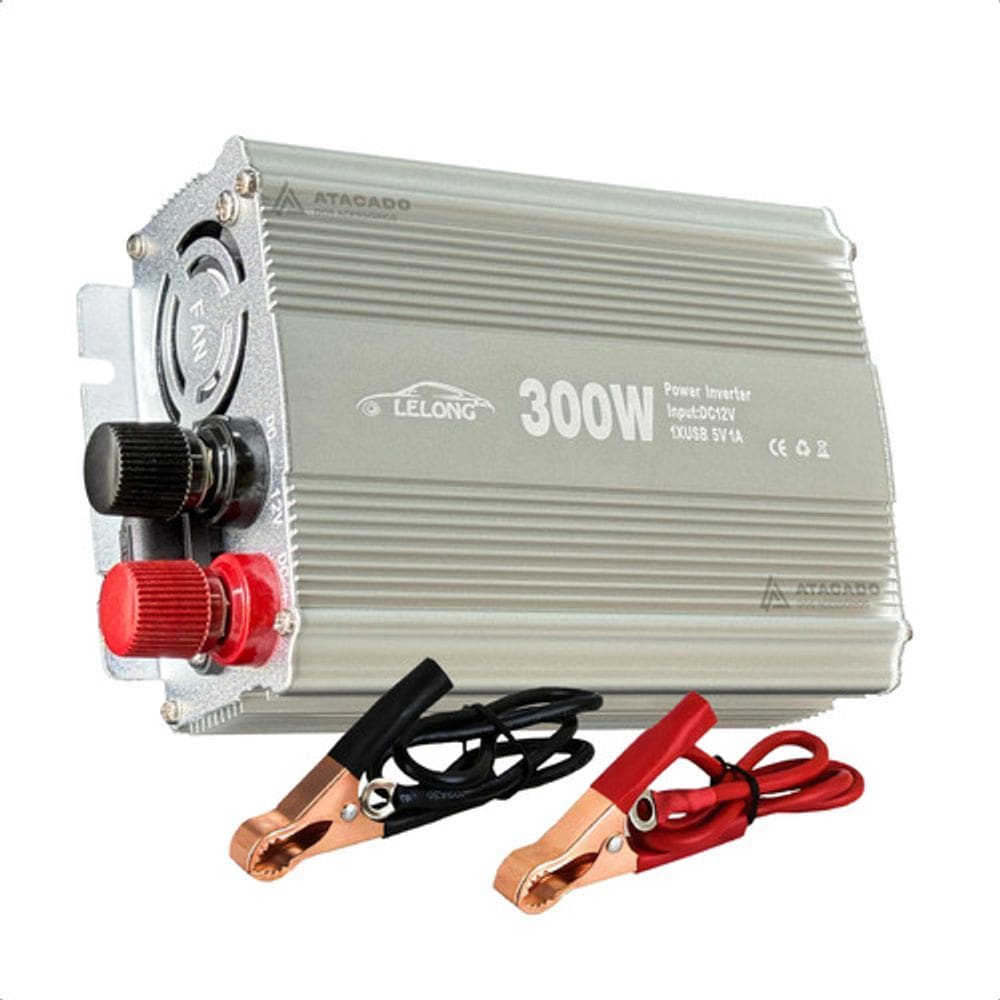 Inversor De Tensão 300w 12v P 110v Ou 220v Conector Usb