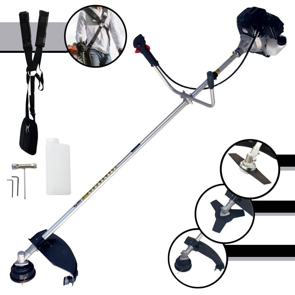 Roçadeira Com Sistema Antivibração À Gasolina Toyama RT43LB25A 43cc 1,7HP de Alta Performance Com Carretel Nylon + Lâmina 2 Pontas + Lâmina 3 Pontas