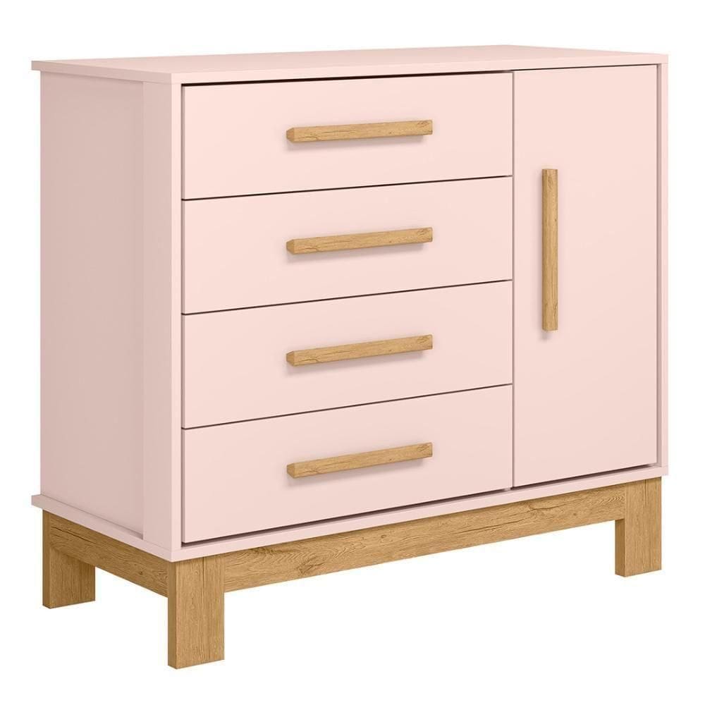 Cômoda Com Sapateira Infantil Slim Rosa - Qmovi