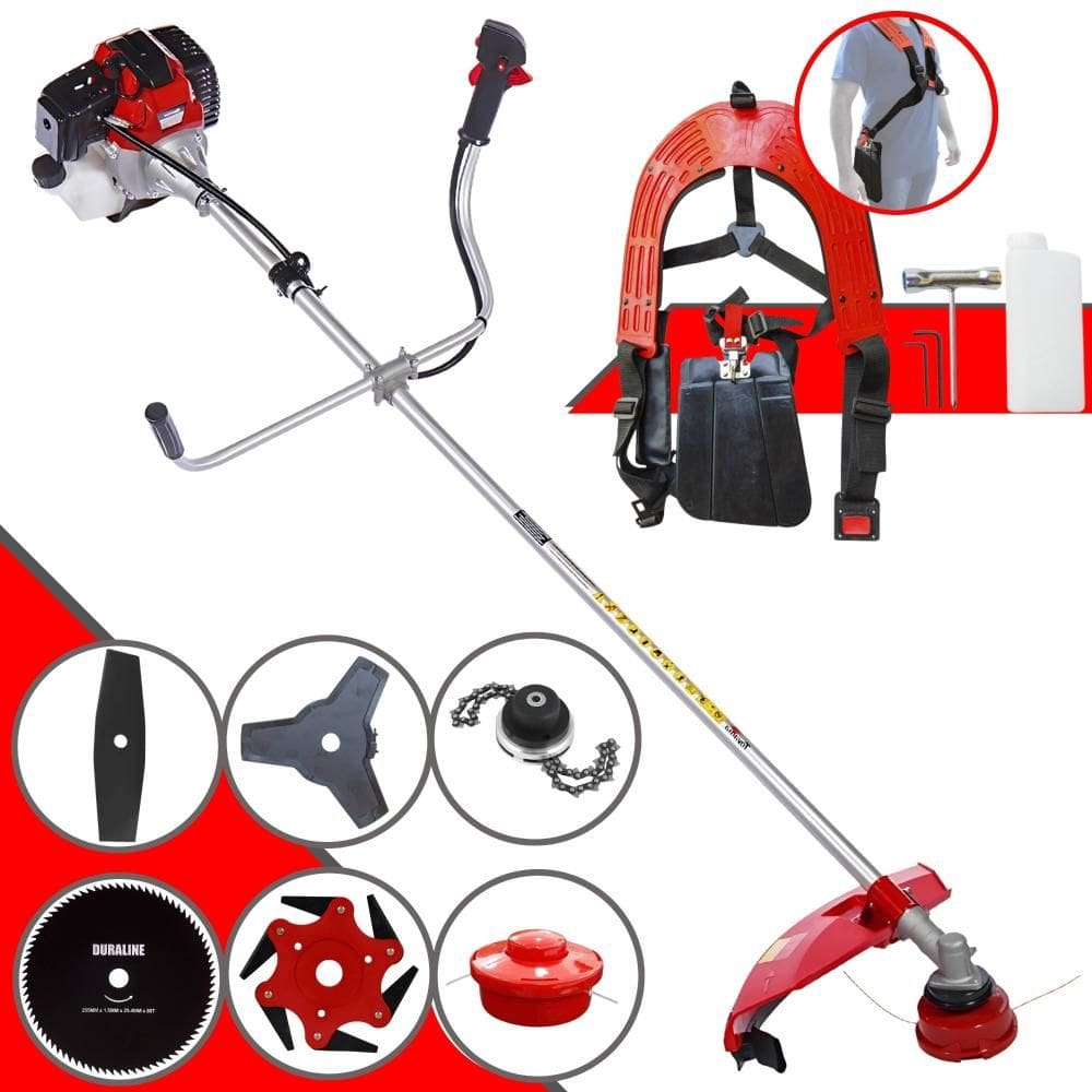 Roçadeira À Gasolina RT52L Toyama 52cc 2T 2HP Completa Com Carretel Nylon + Faca 2 Pontas + Faca 3 Pontas + Faca 6 Pontas + Faca 80 Dentes + Trimmer