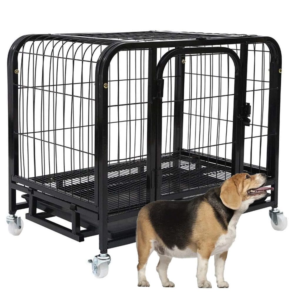 Gaiola Pet Cao Cachorro Gato Canil Pet Shop Bandeja Removivel Rodinhas Transporte Animal de Estimaçao Seguro Resistente