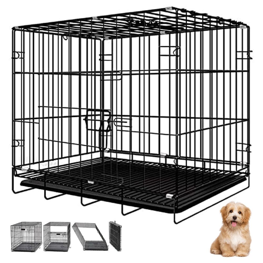 Gaiola Cao Pet Gato Cachorro Filhote Canil Pet Shop Animal de Estimaçao Bandeja Removivel Resistente Dobravel Seguro Transporte