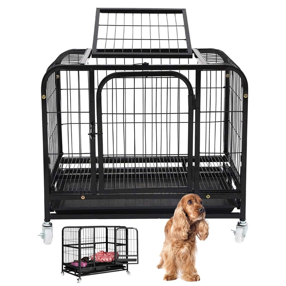 Gaiola Pet Gato Cao Cachorro Canil Pet Shop Bandeja Removivel Rodinhas Transporte Resistente Seguro Animal de Estimaçao