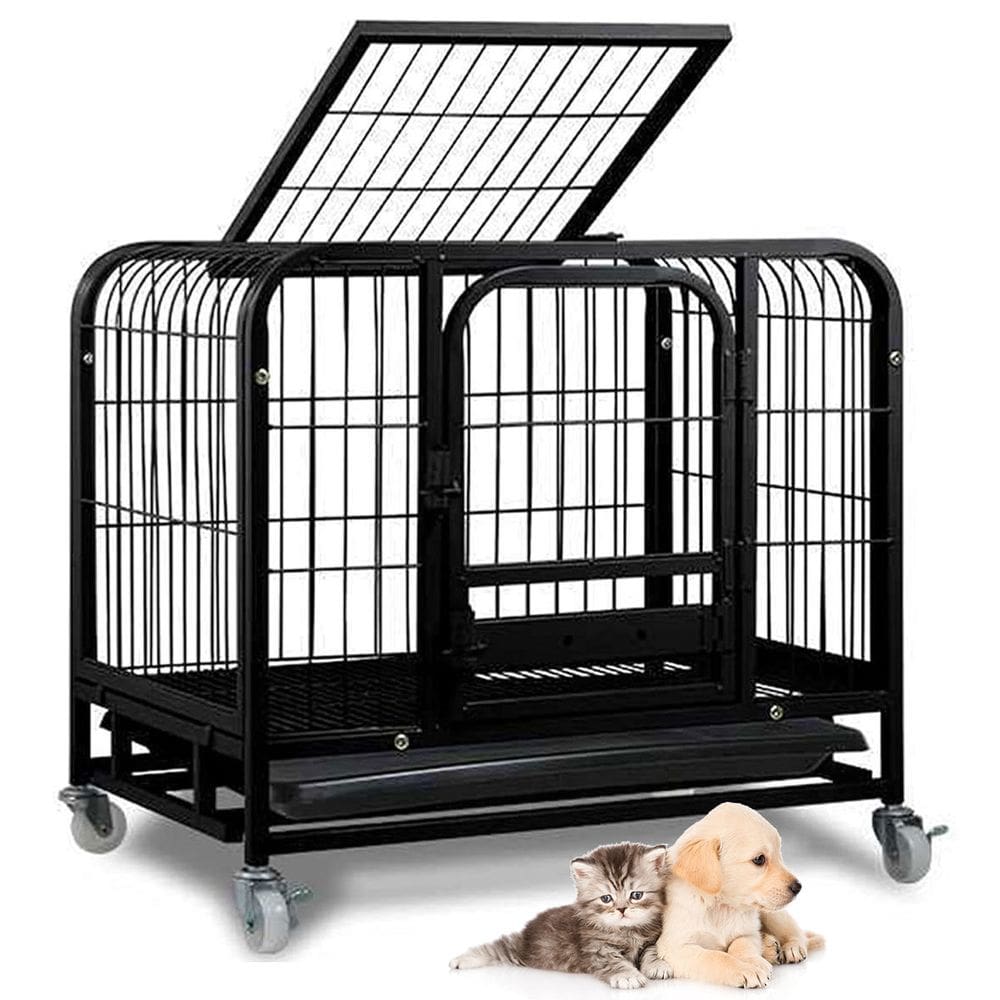 Gaiola Cao Pet Cachorro Gato Canil Animal de Estimaçao Pet Shop Bandeja Removivel Rodinhas Transporte Seguro