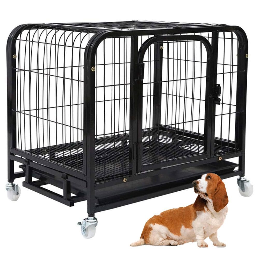 Gaiola Pet Cao Gato Cachorro Pet Shop Canil Animal de Estimaçao Rodinhas Bandeja Removivel Transporte Resistente Seguro