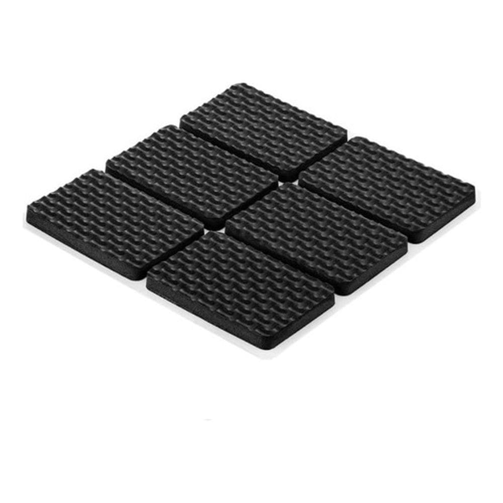 Protetor de Móveis Borracha 12 Pçs 40mm Retangular C/ Fita Adesiva  - Preto