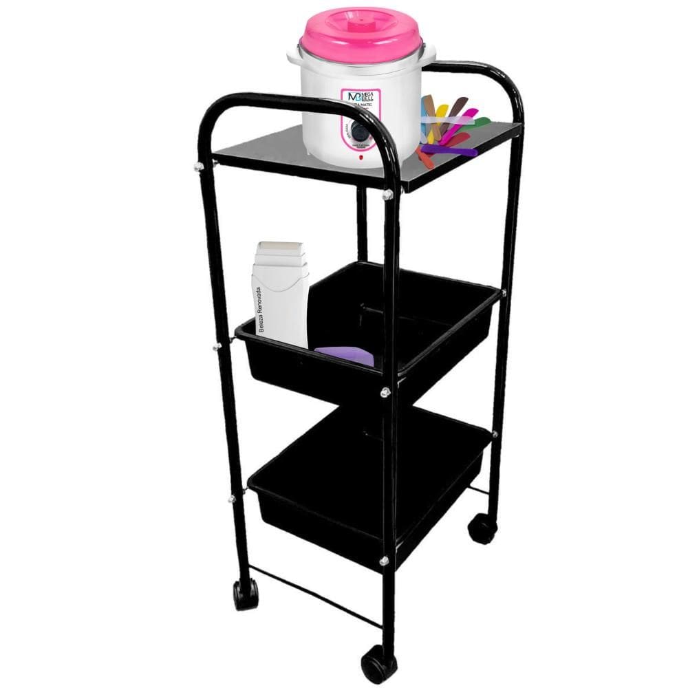 Carrinho Porta Esmalte Auxiliar salão + tampo MDF