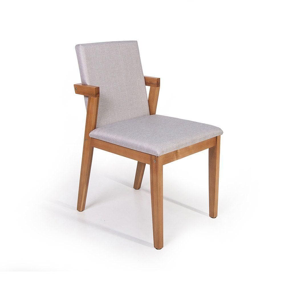 Cadeira De Jantar Estofada Luna Cinza Claro