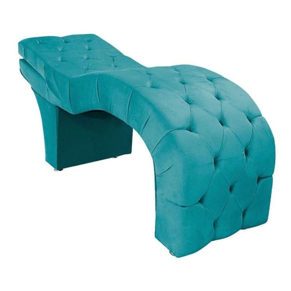Maca Estética Estofada Reclinável Ergonômica Suede Ludmilla Cor:azul Turquesa