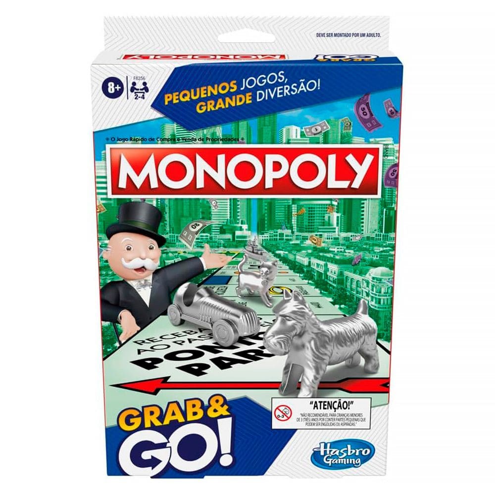 Jogo Monopoly Grab e Go Tabuleiro F8256 - Hasbro