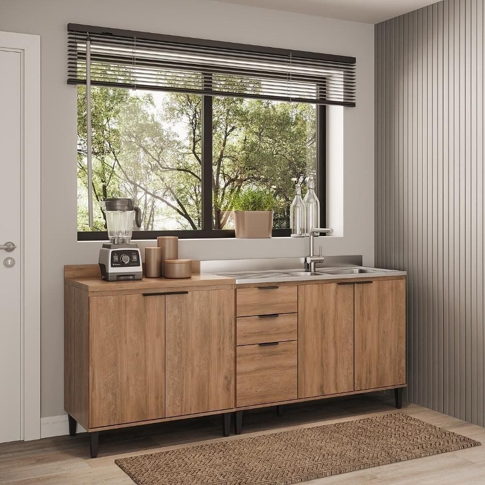 Conjunto Balcões Miami Point Carraro Freijó