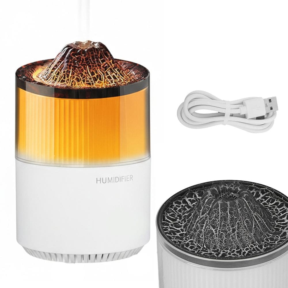 Umidificador Luminaria Vulcao Climatizador Aromaterapia Relaxante Iluminaçao Casa Sala Quarto Decoraçao
