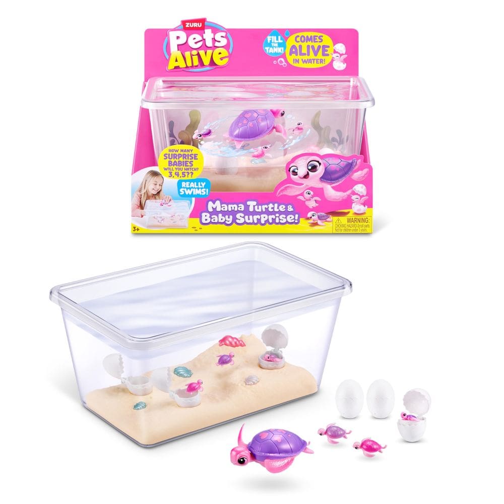 Conjunto de brinquedos Toy Pets Alive Mama & Baby Surprise Mama Turtle
