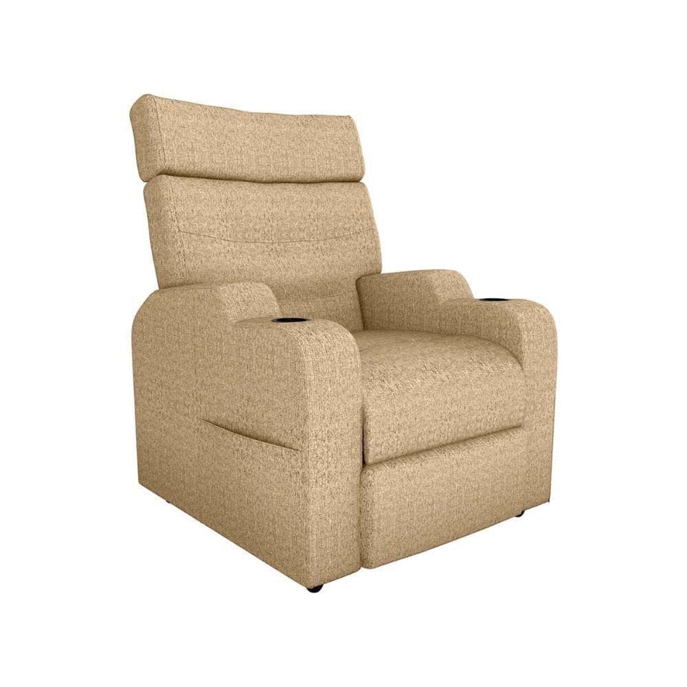 Poltrona Reclinável Do Papaicom Porta Copos Porta Controle Toro Linho Areia Matrix Linho Areia