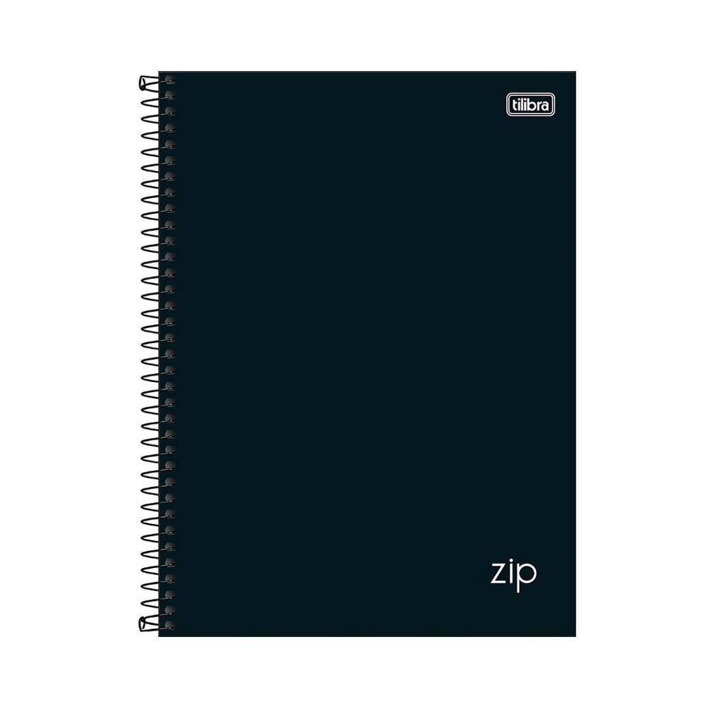 Caderno Espiral Capa Dura 10x1 - 160 Folhas - Zip Preto - Tilibra