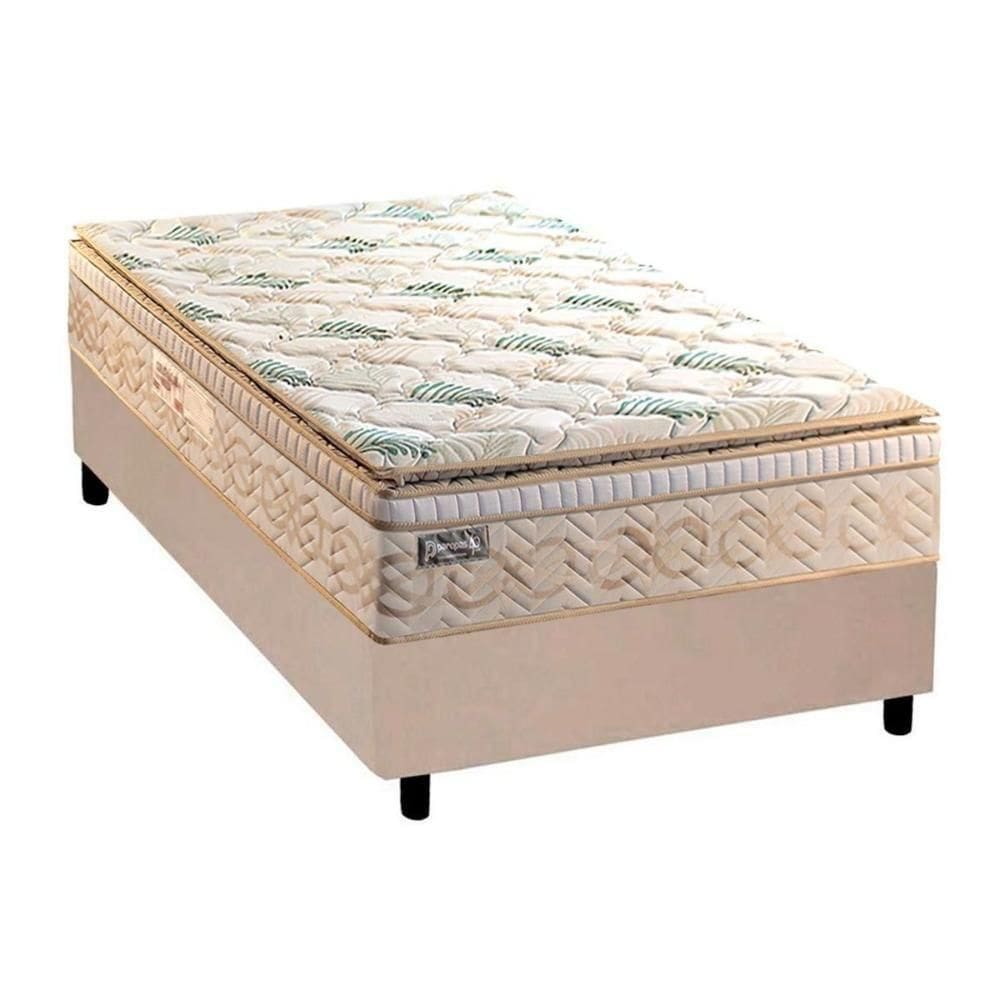 Conjunto Box Solteiro: Colchão Molas Paropas Ensacadas Eco Bamboo + Base Crc Suede Clean (88x188)