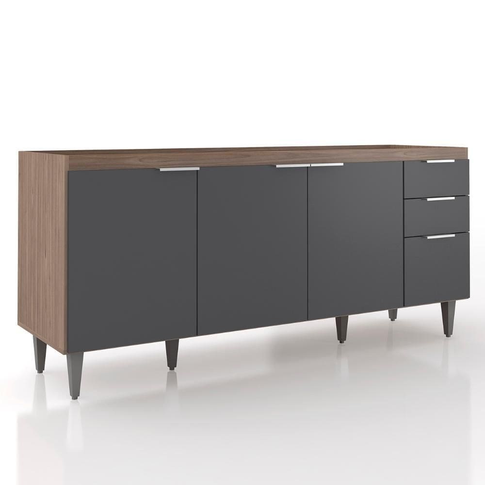 Balcão Para Pia 180cm Sem Tampo Pérola Z34 Freijó/grafite - Mpozenato