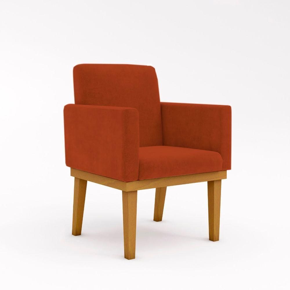 Poltrona Cadeira Escritório Recepção Cor terracota