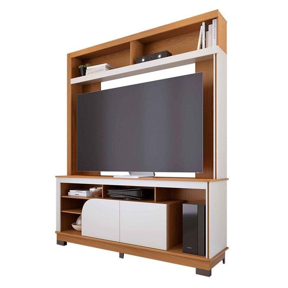 Estante Home Theater Belaya Freijó Off White Matte - Colibri