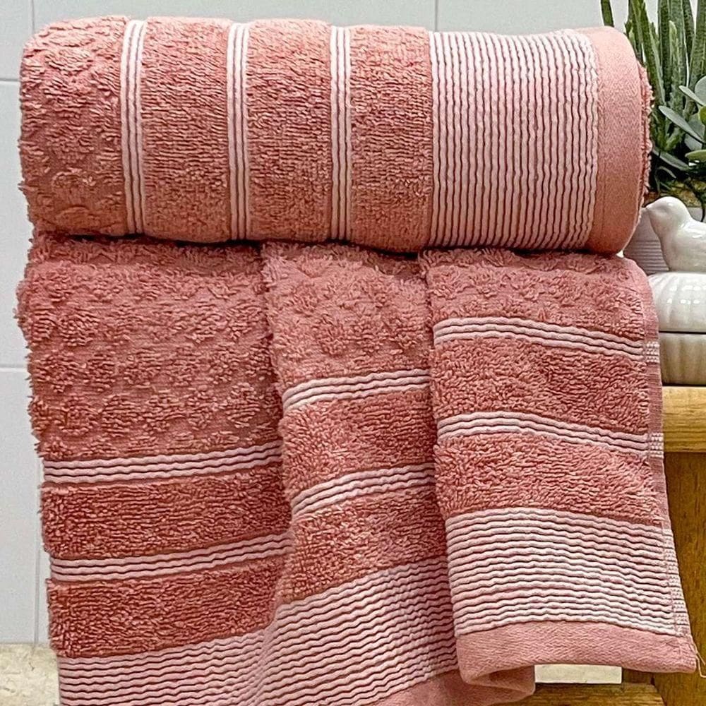Toalha De Rosto Treviso Fio Penteado 50x70 Rosa