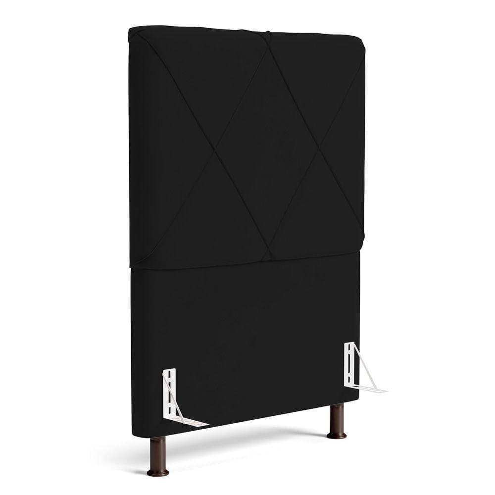 Cabeceira Cama Box Solteiro 90cm Com Frame Veludo Preto - Abmaza