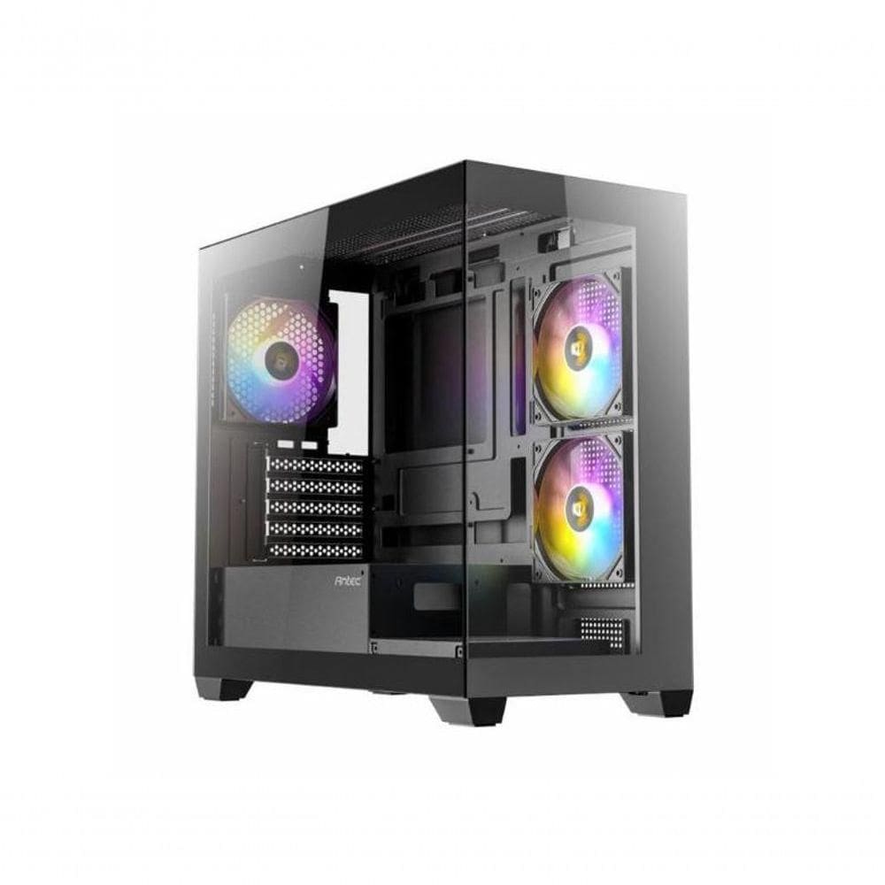 Gabinete Gamer Antec Cx300m Rgb Basic Lateral De Vidro Temp 4mm Micro-atx-itx Com 3 Fans Rgb 12