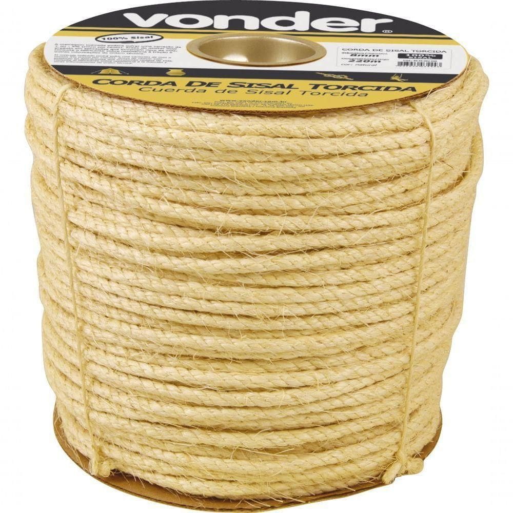 Corda Sisal Torcida 10,0mm 10,0kg 140m Natural Vonder