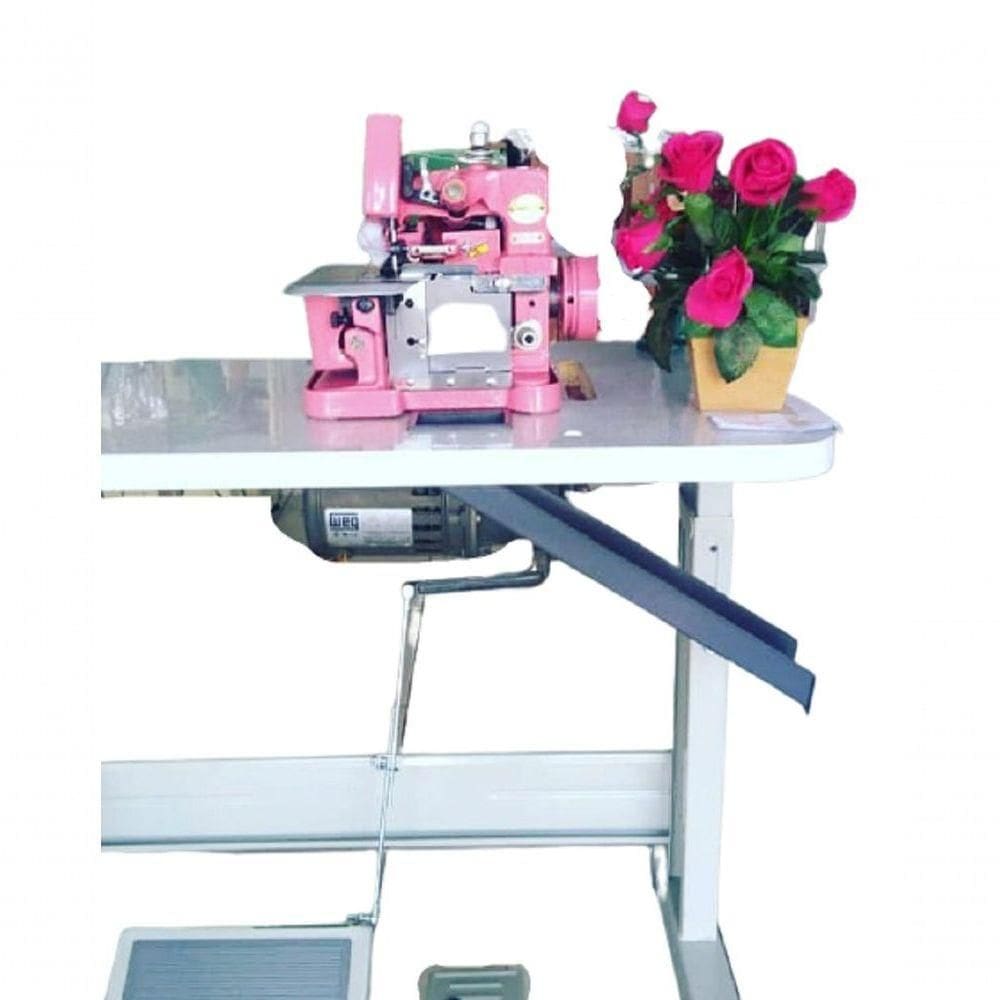 Overlock Pink Com Mesa E Motor Grande Bivolt Silencioso
